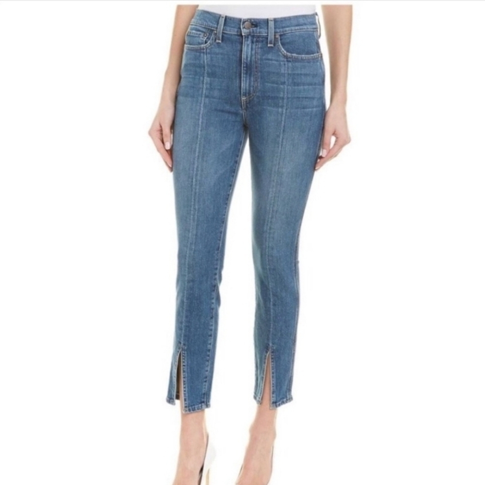 Alice + Olivia LA Good Highrise Ankle Skinny With Slit Size 31